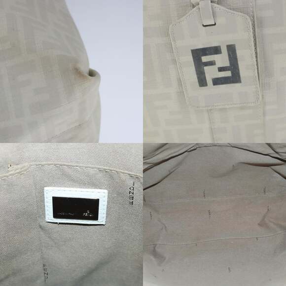 FENDI Zucca Canvas Tote Bag Pvc White Silver - Picture 11 of 12